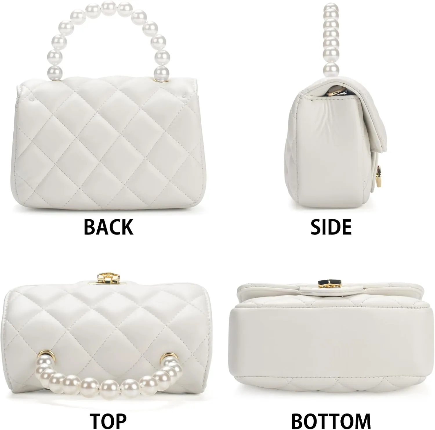 Girls Purses for Kids, Toddler Crossbody Bag with Pearl Handle, Kids Chain Handbag Heart Purses for Girls