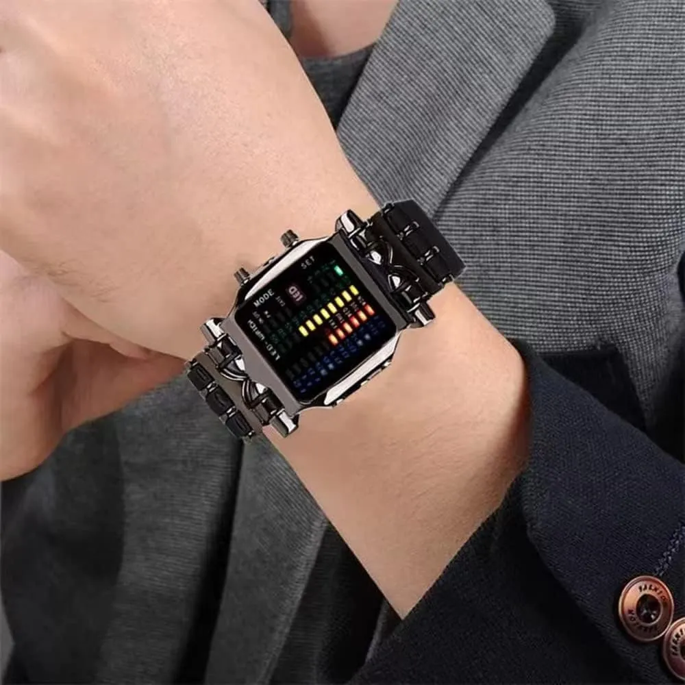 Gosasa LED Digital Watch for Men Creative Crab Square Men's Watches Rubber Strap Waterproof Fashion Military Male Wristwatch