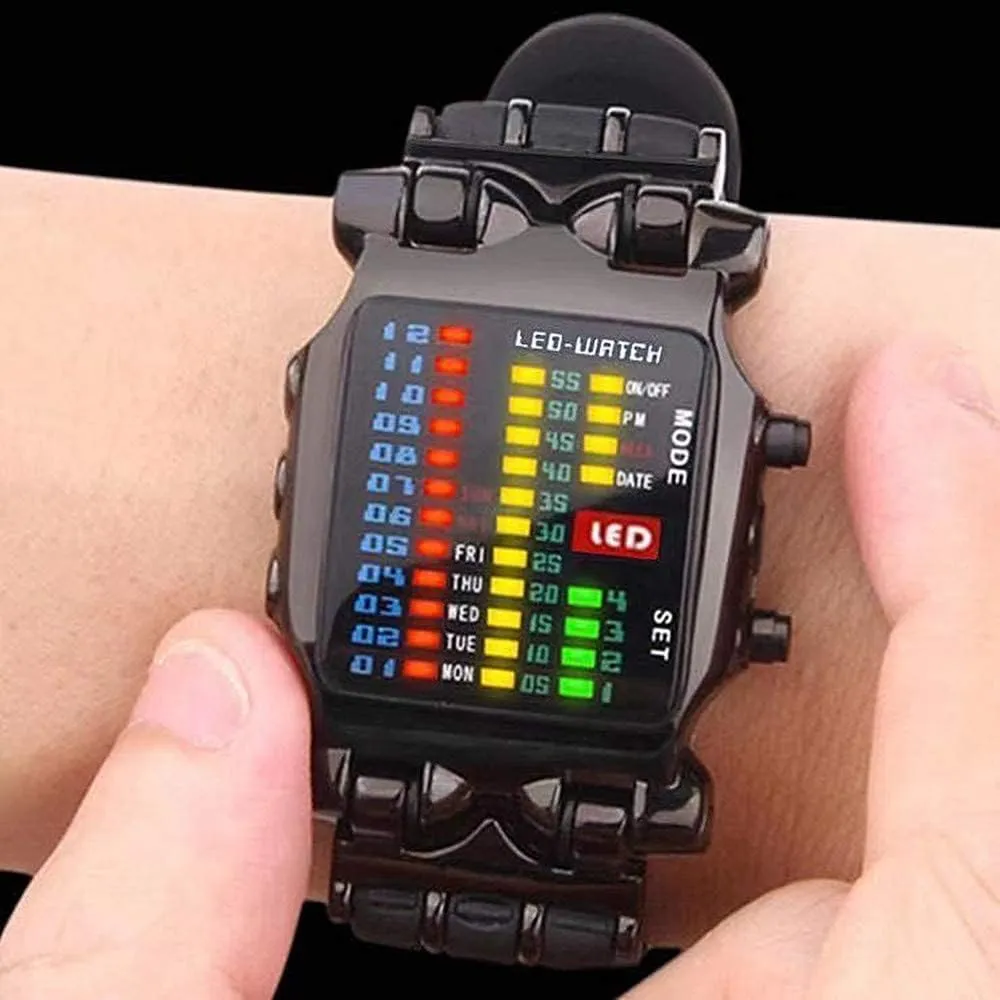 Gosasa LED Digital Watch for Men Creative Crab Square Men's Watches Rubber Strap Waterproof Fashion Military Male Wristwatch