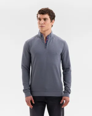 Grey with Tartan Quarter Zip Jersey