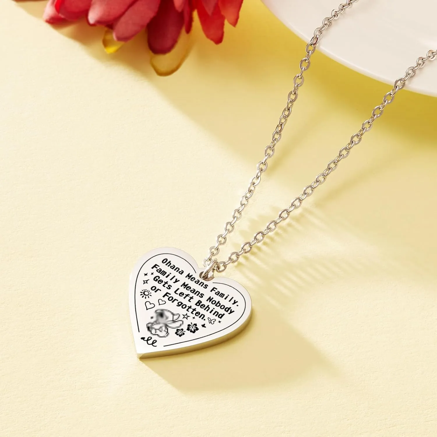 HOFOYA Inspirational Heart-Shape Pendant I Love You Necklace Jewelry for Women Teens,Mother's Day Birthday Christmas Gifts for Daughter from Dad Mom.