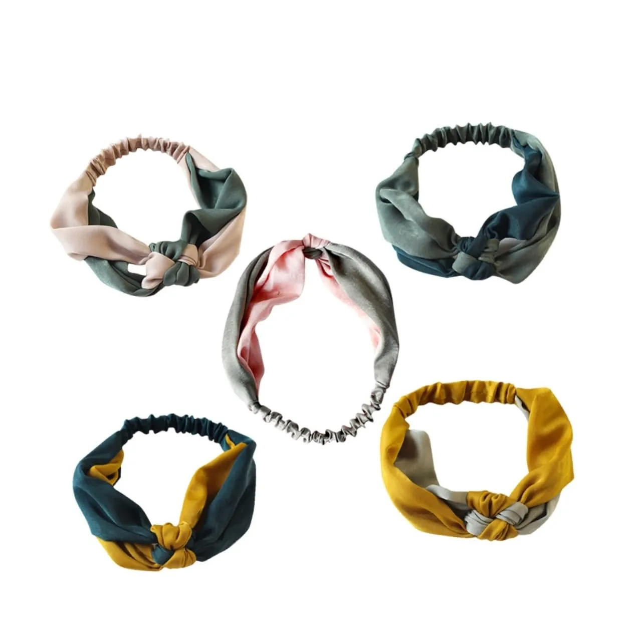 Housoutil Contrast Color Headband Set 6pcs Wide Hairband Hair Ties Elastic Headband Hair Band for Girls Women