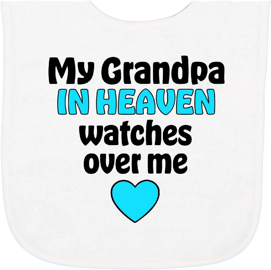 inktastic My Grandpa in Heaven Watches over Me Baby Terry Cloth Bib