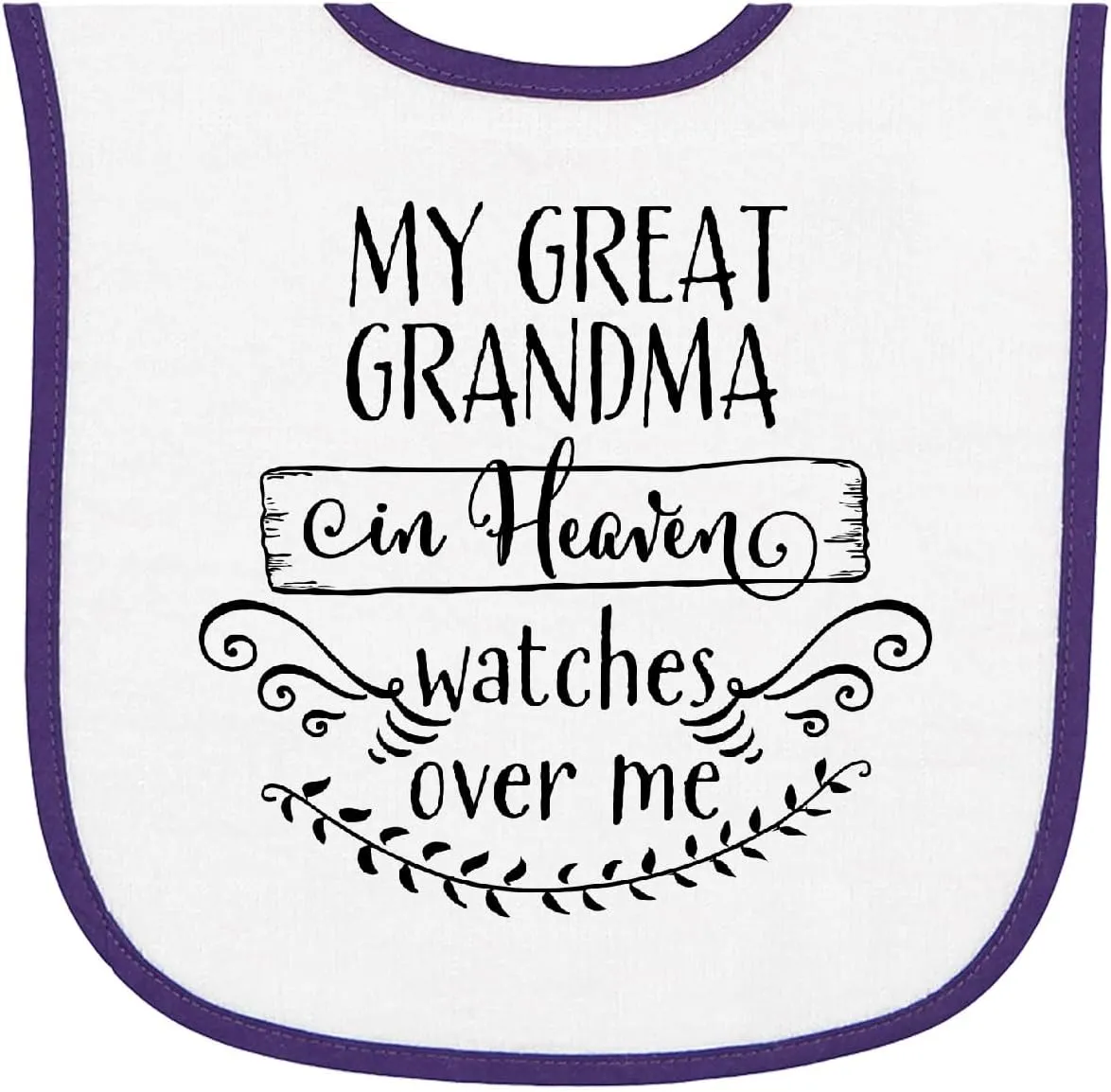 inktastic My Great Grandma in Heaven Watches over Me Baby Terry Cloth Bib