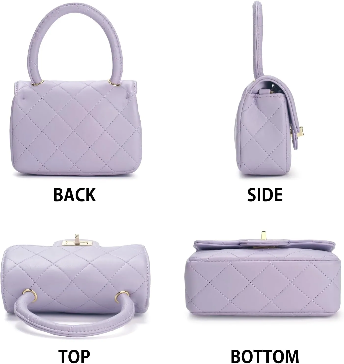 Kids Purse for Girls Ages 3-14, Leather Handle Crossbody Bag for Teen Girls, Cute Princess Flap Handbag, Purple Shoulder Chain Bag, Toddler Purse Gift for Birthday, Christmas