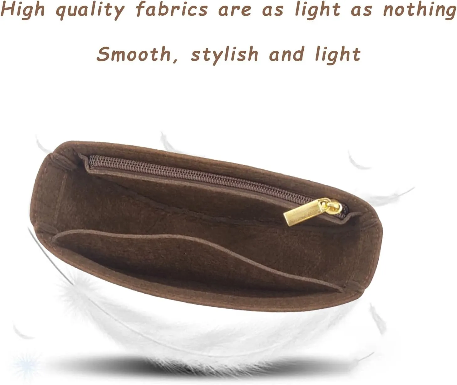 Lckaey Purse Organizer for Loop Hobo Bag Organizer Insert - 2mm Felt Bag Liner Handbag Insert Y096-coffee