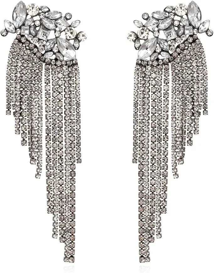LOVE&CLOVER Two-Toned Rope Drop Dangle Earrings for Women Silver