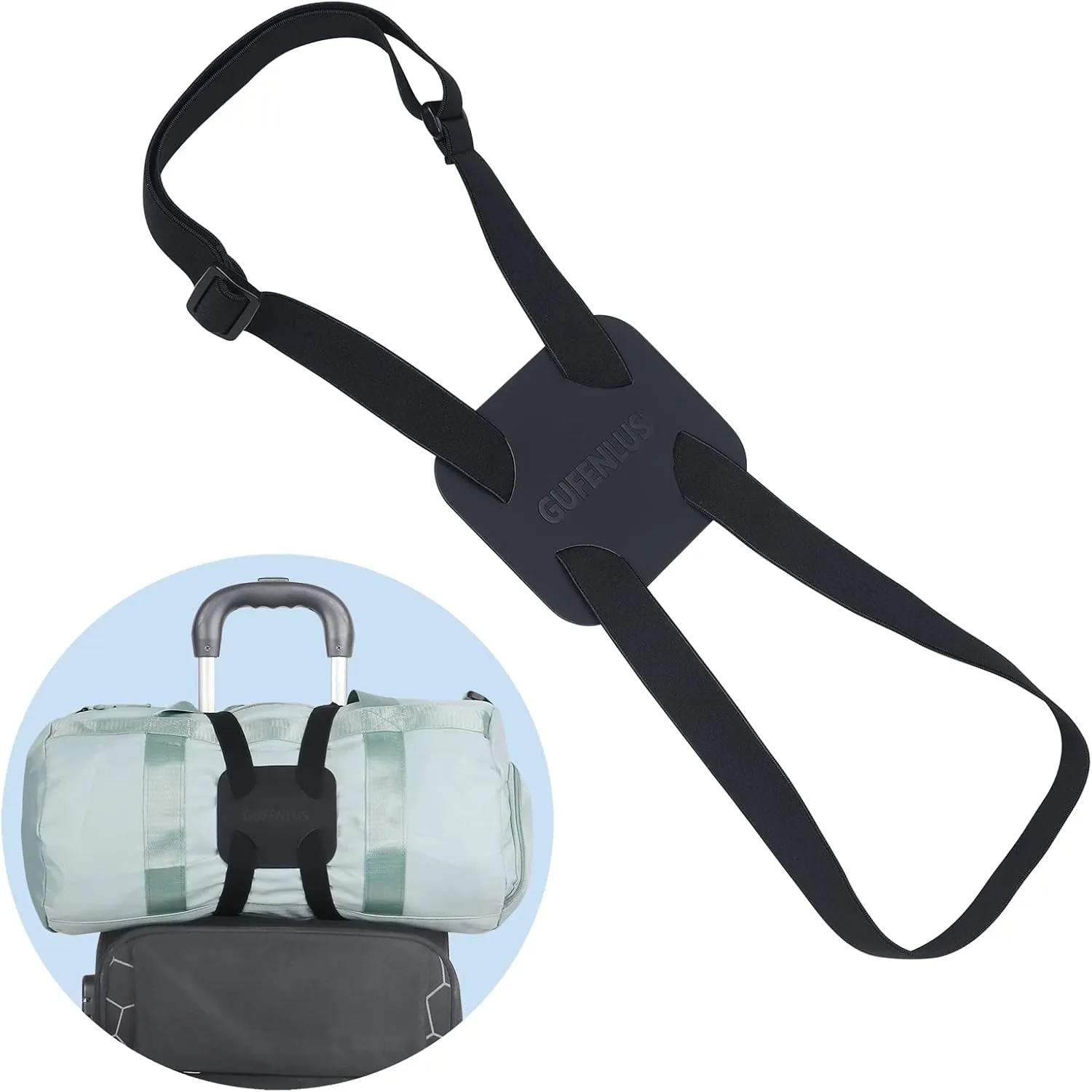 luggage bungee Luggage Straps for suitcasesBag Bungee for LuggageAdjustable Size Luggage Straps and Elastic Travel Accessories- 2 Pack (Black-2)