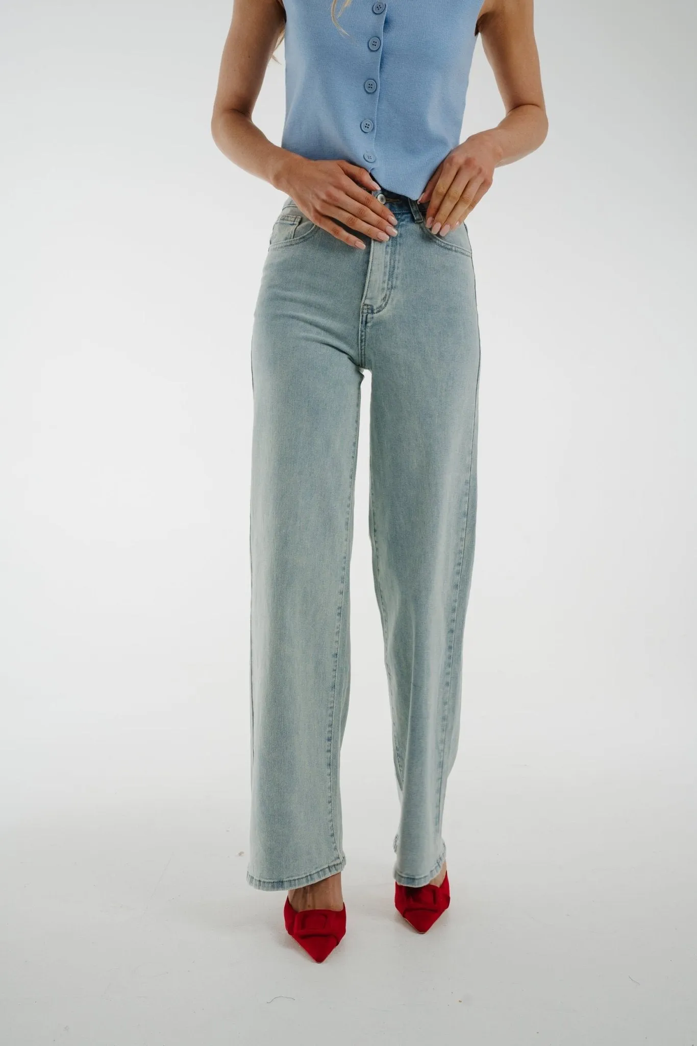 Lynne Wide Leg Jeans In Light Wash