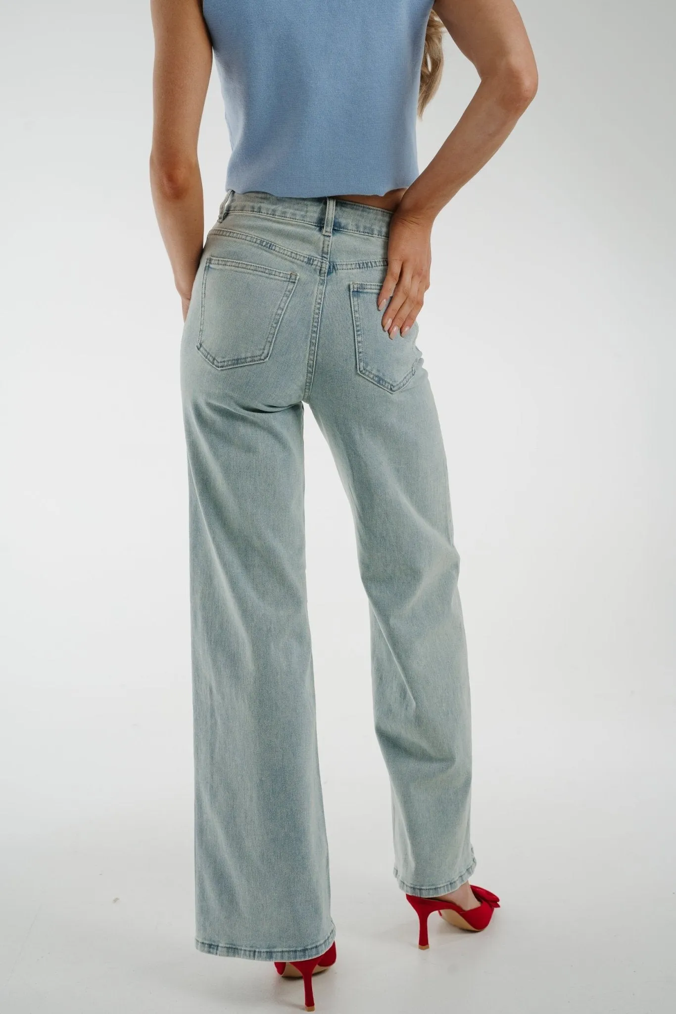 Lynne Wide Leg Jeans In Light Wash