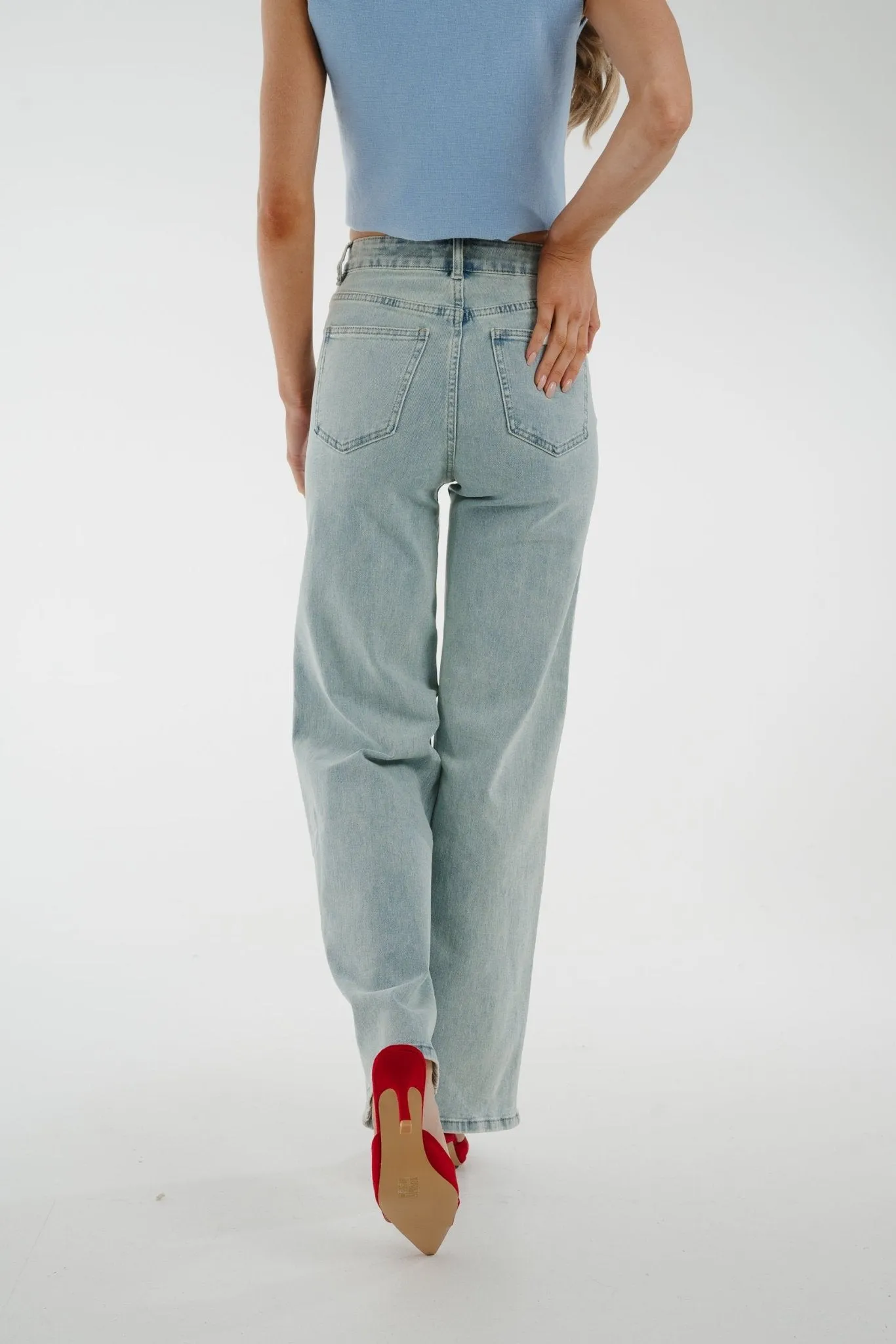 Lynne Wide Leg Jeans In Light Wash