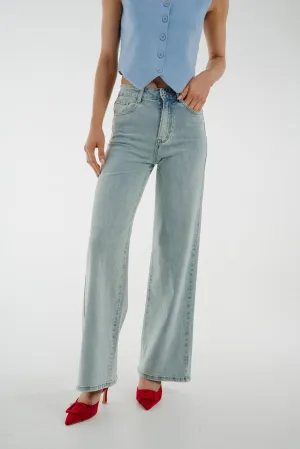 Lynne Wide Leg Jeans In Light Wash