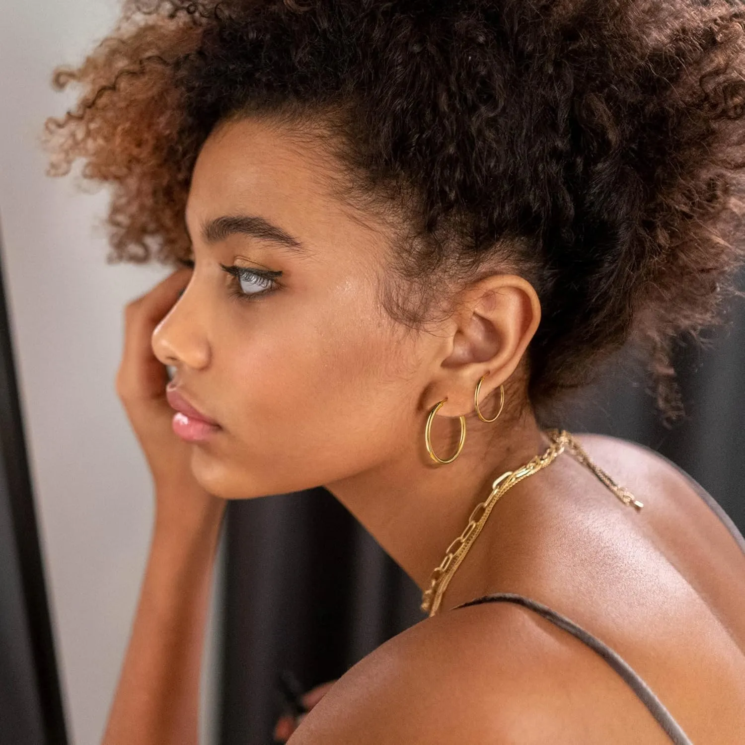 M MOOHAM Gold Hoop Earrings for Women - Hypoallergenic 14K Real Gold 925 Sterling Silver Post Sensitive Ears Nickel Free Hoops Earrings Set for Women Jewelry Lightweight 13-60mm