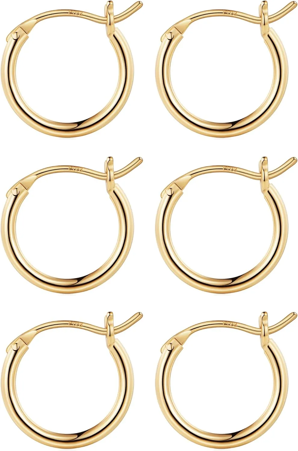 M MOOHAM Gold Hoop Earrings for Women - Hypoallergenic 14K Real Gold 925 Sterling Silver Post Sensitive Ears Nickel Free Hoops Earrings Set for Women Jewelry Lightweight 13-60mm
