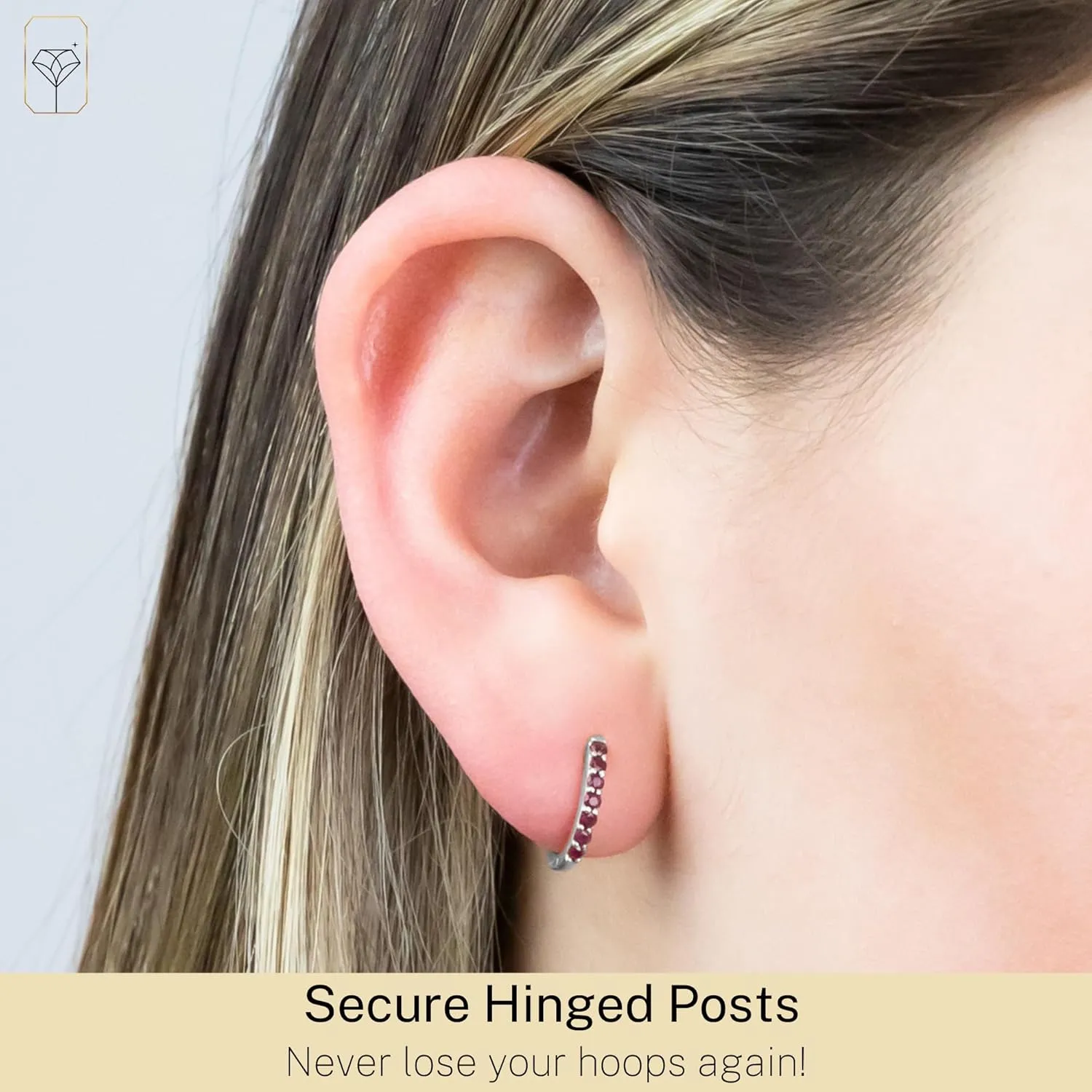 MAX   STONE 10k Gold Hoop & Huggie Earrings for Women 12MM Small Natural Gemstone Hoops