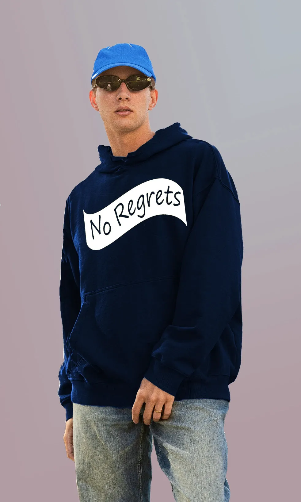 Mebadass Men's Printed Oversized Hoodie - No Regret