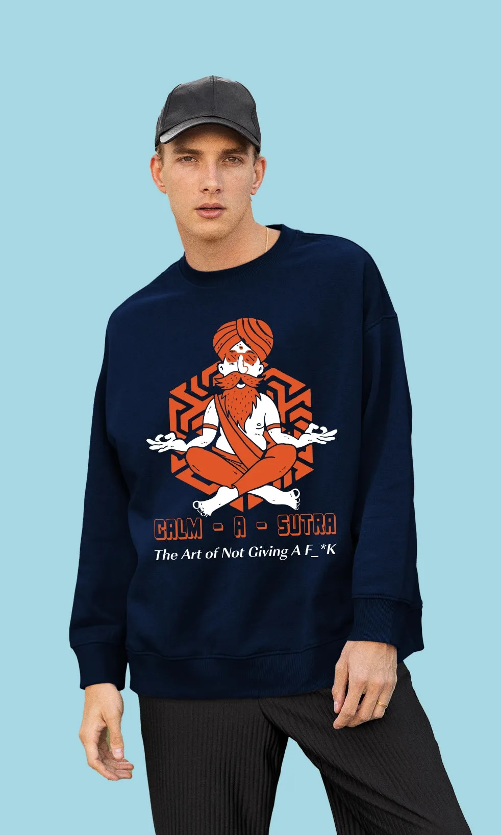 Mebadass Men's Printed Oversized Sweatshirt - Clam A Sutra
