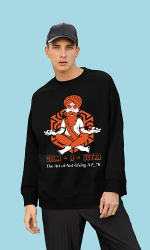 Mebadass Men's Printed Oversized Sweatshirt - Clam A Sutra