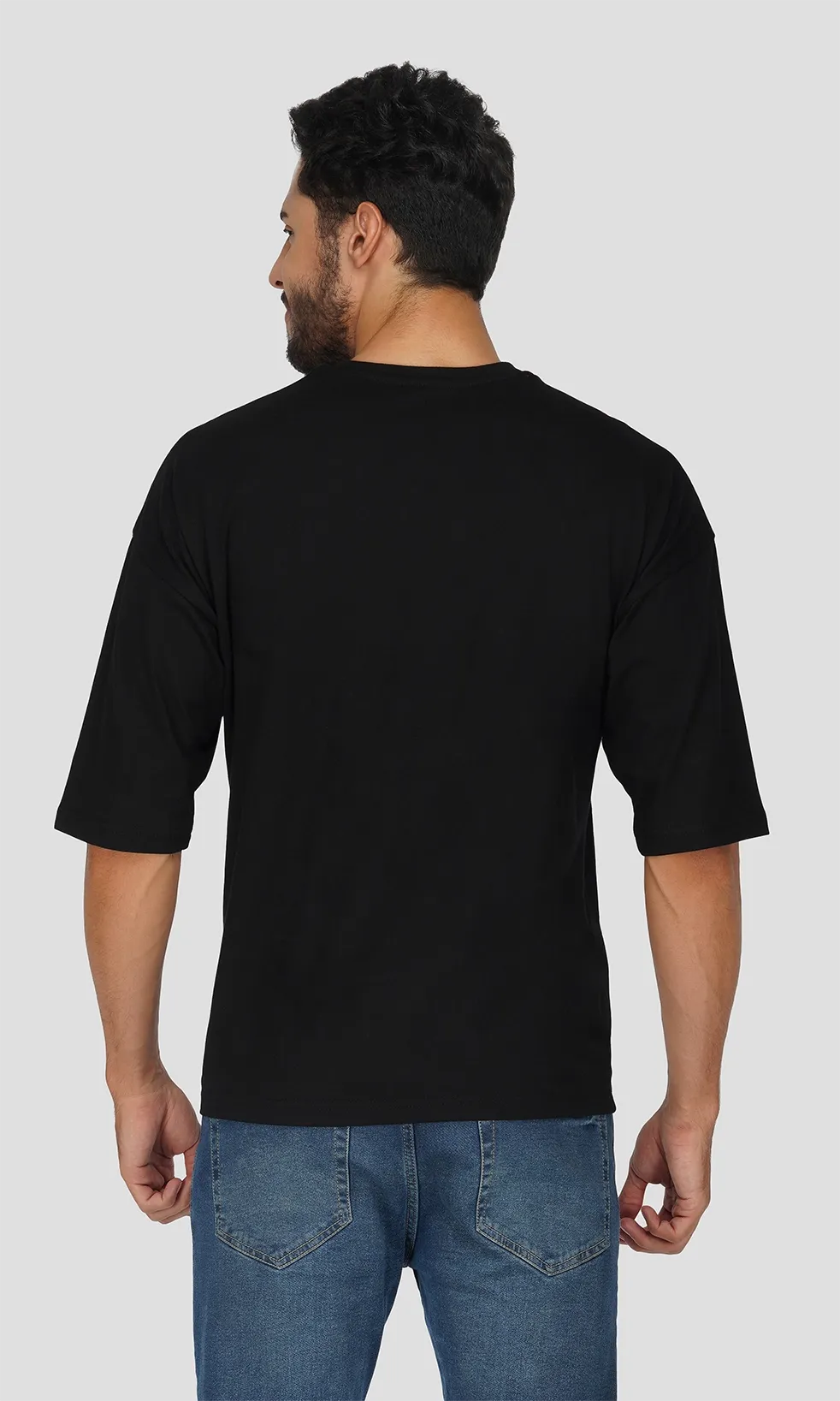 Mebadass Men's Printed Oversized T-shirt - Penguins On Shoulder