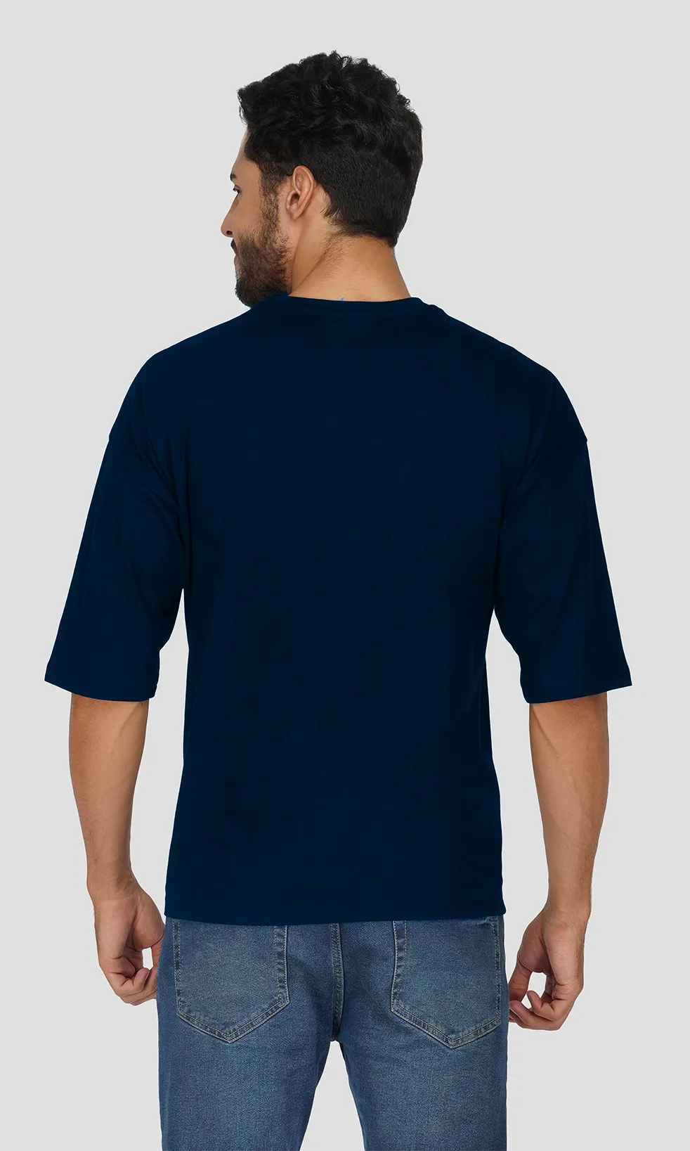 Mebadass Men's Printed Oversized T-shirt - Penguins On Shoulder