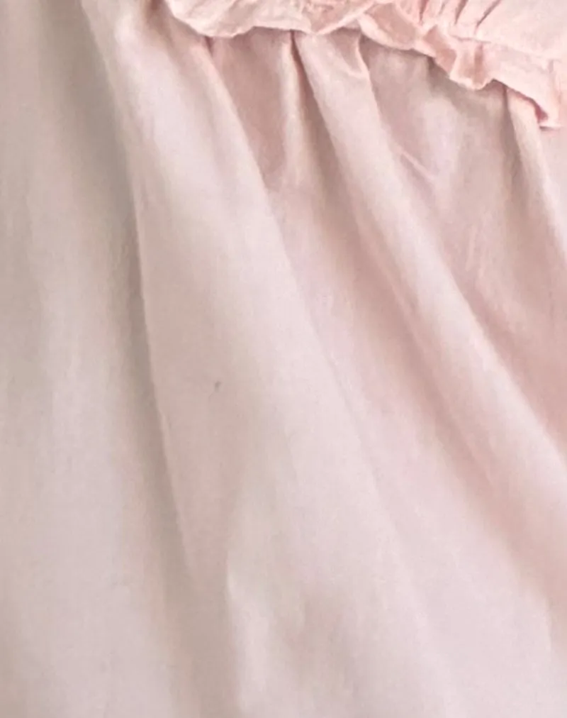 Mini Melda Tea Dress in Light Pink Poplin Fabric