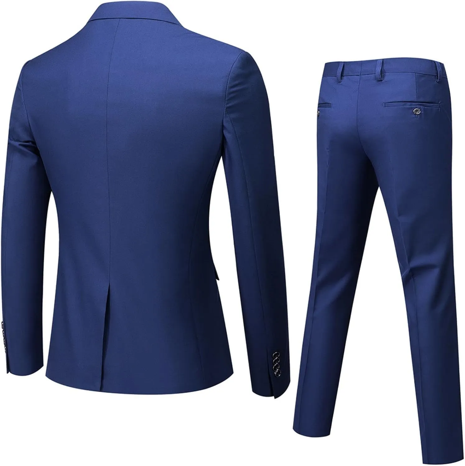 Men's 2 Piece Set for Men Slim Fit Suit Set Button Blazer Solid Jacket Vest Pants Wedding Business Suits for Men