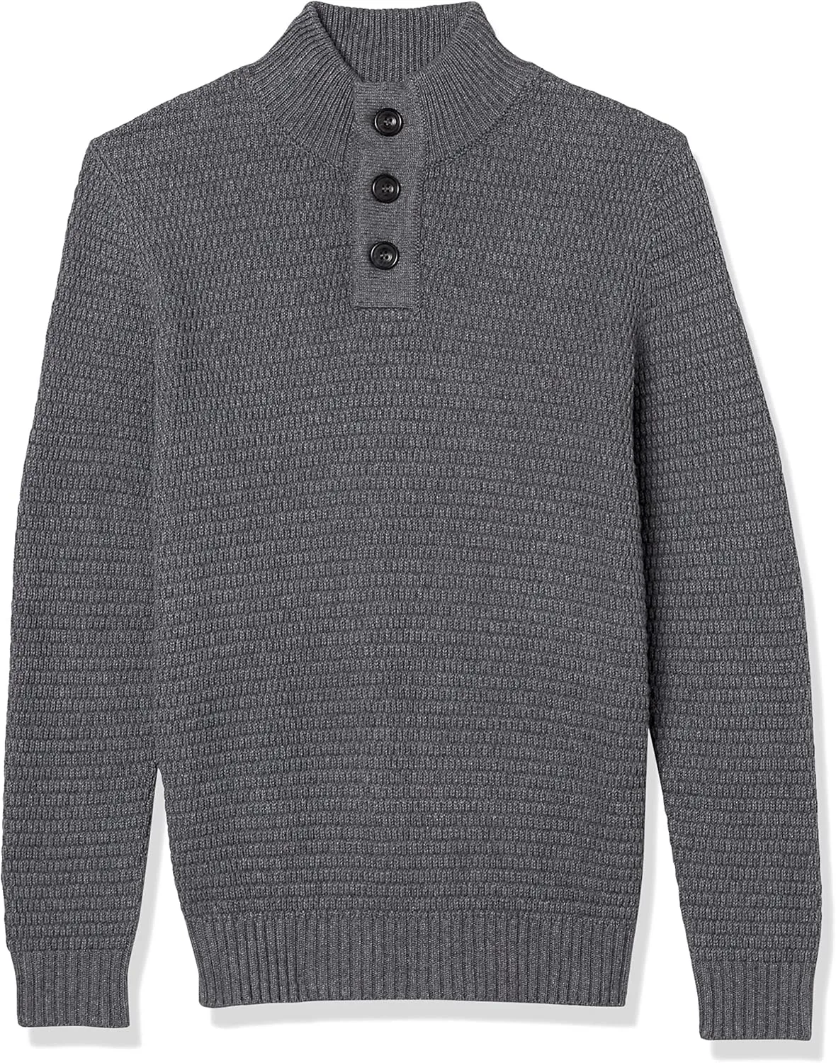 Men's 3D Textured Mock-Neck Sweater