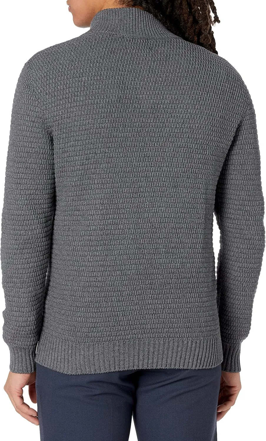Men's 3D Textured Mock-Neck Sweater