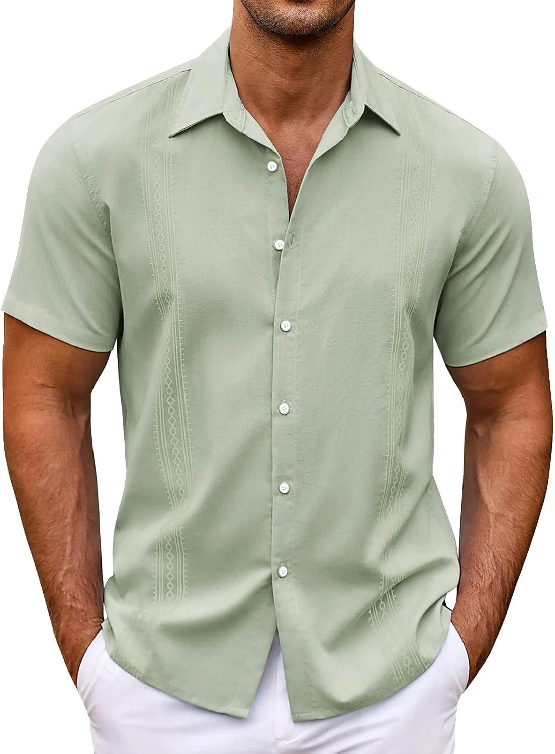Mens Button Down T-Shirts Summer Beach Vacation Business Short Sleeve Shirts Trendy Causal Bassic Collared Golf Tops