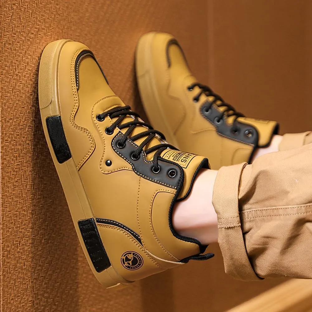 Men's Casual PU High Top Lace Up Skateboarding Shoes Sports Sneakers
