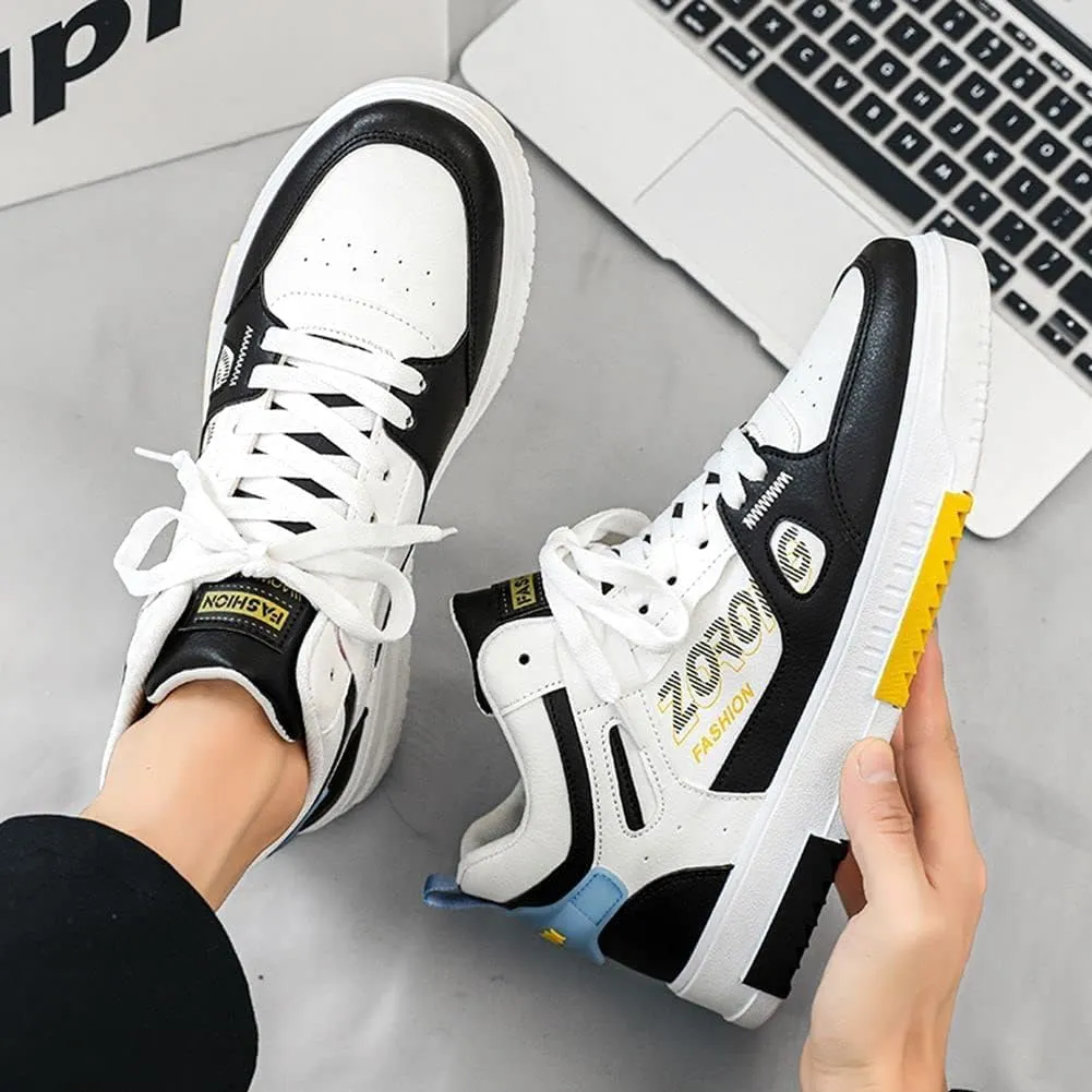 Men's Casual PU High Top Lace Up Skateboarding Shoes Sports Sneakers