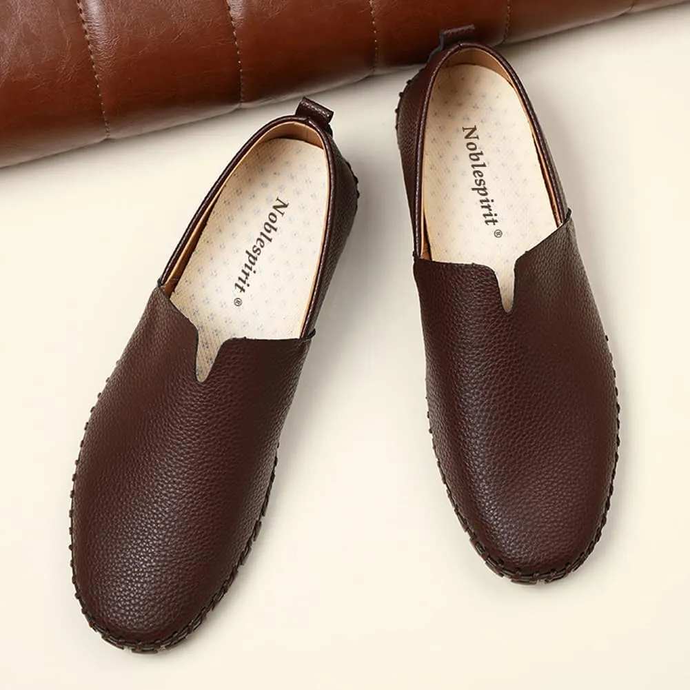 Men's Driving Loafers Leather Casual Slip On Shoes