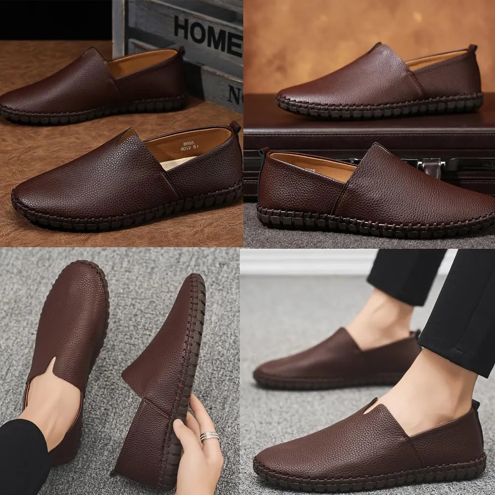 Men's Driving Loafers Leather Casual Slip On Shoes
