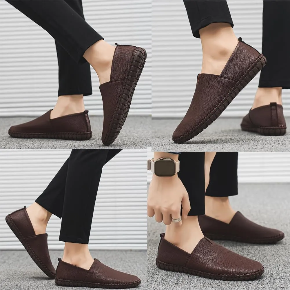 Men's Driving Loafers Leather Casual Slip On Shoes