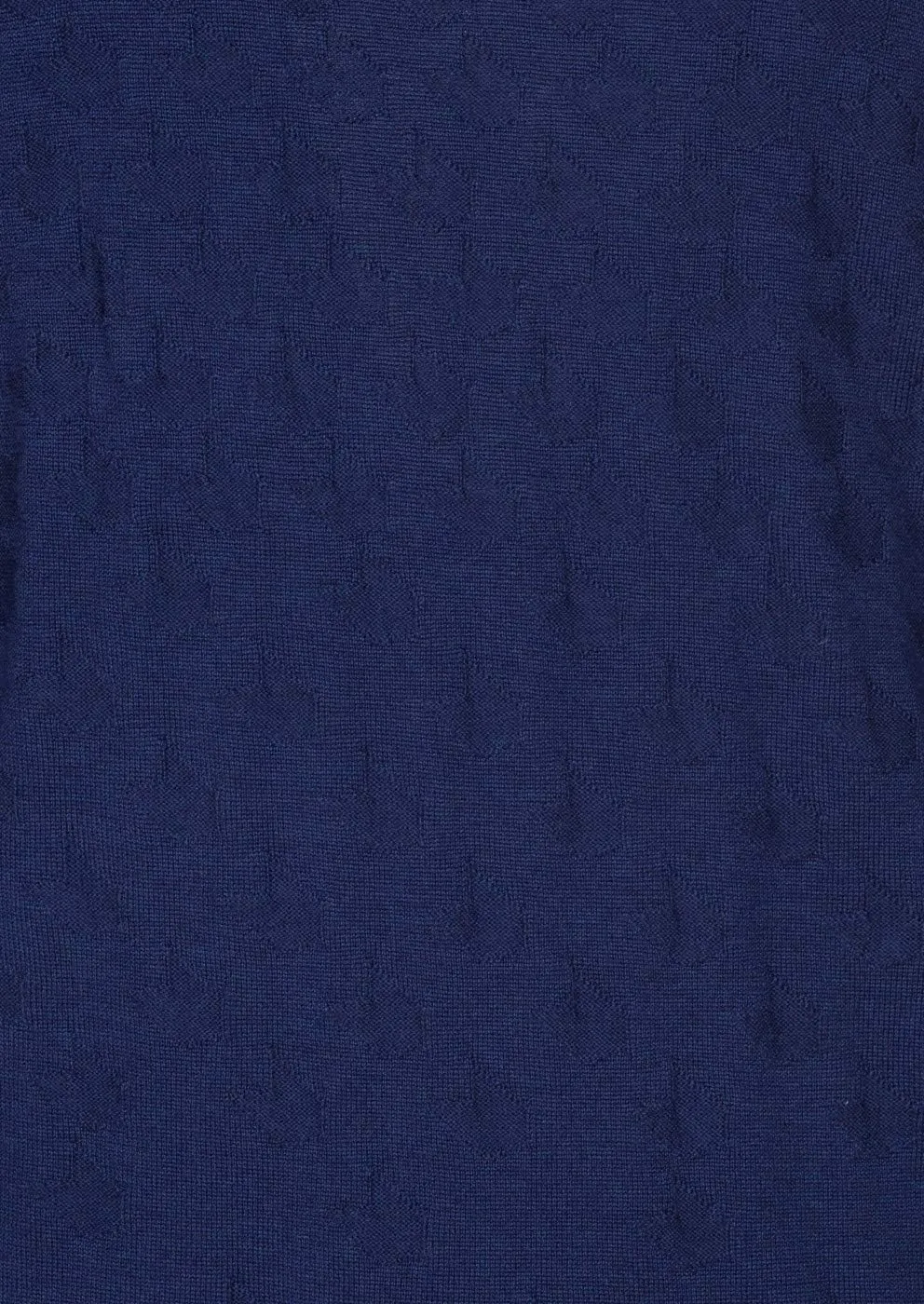 Men's Navy Blue 100% Wool Textured Knitwear Pullover Sweater