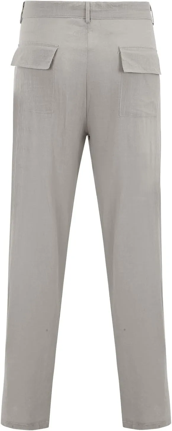 Men's Quick-Dry Hiking Pants Slim Fit Stretch Jogger Elastic Waist Travel Extreme Comfort Trousers with Flap Pockets