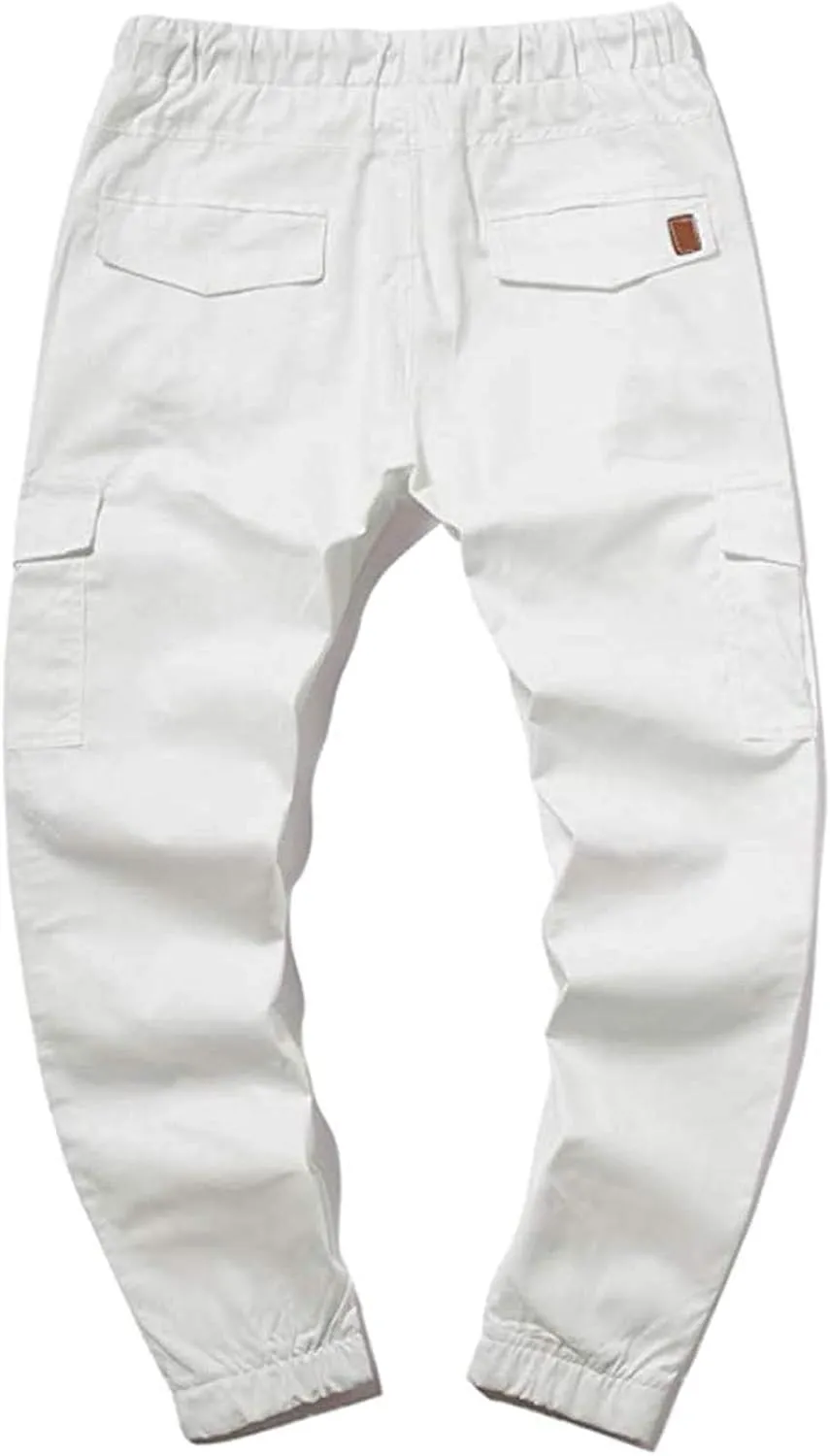 Men's Quick-Dry Hiking Pants Slim Fit Stretch Jogger Elastic Waist Travel Extreme Comfort Trousers with Flap Pockets