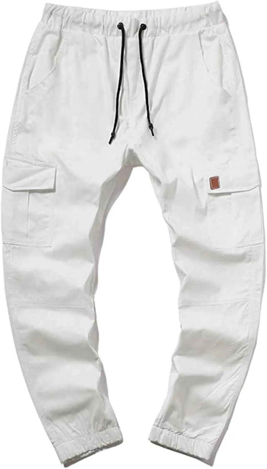 Men's Quick-Dry Hiking Pants Slim Fit Stretch Jogger Elastic Waist Travel Extreme Comfort Trousers with Flap Pockets
