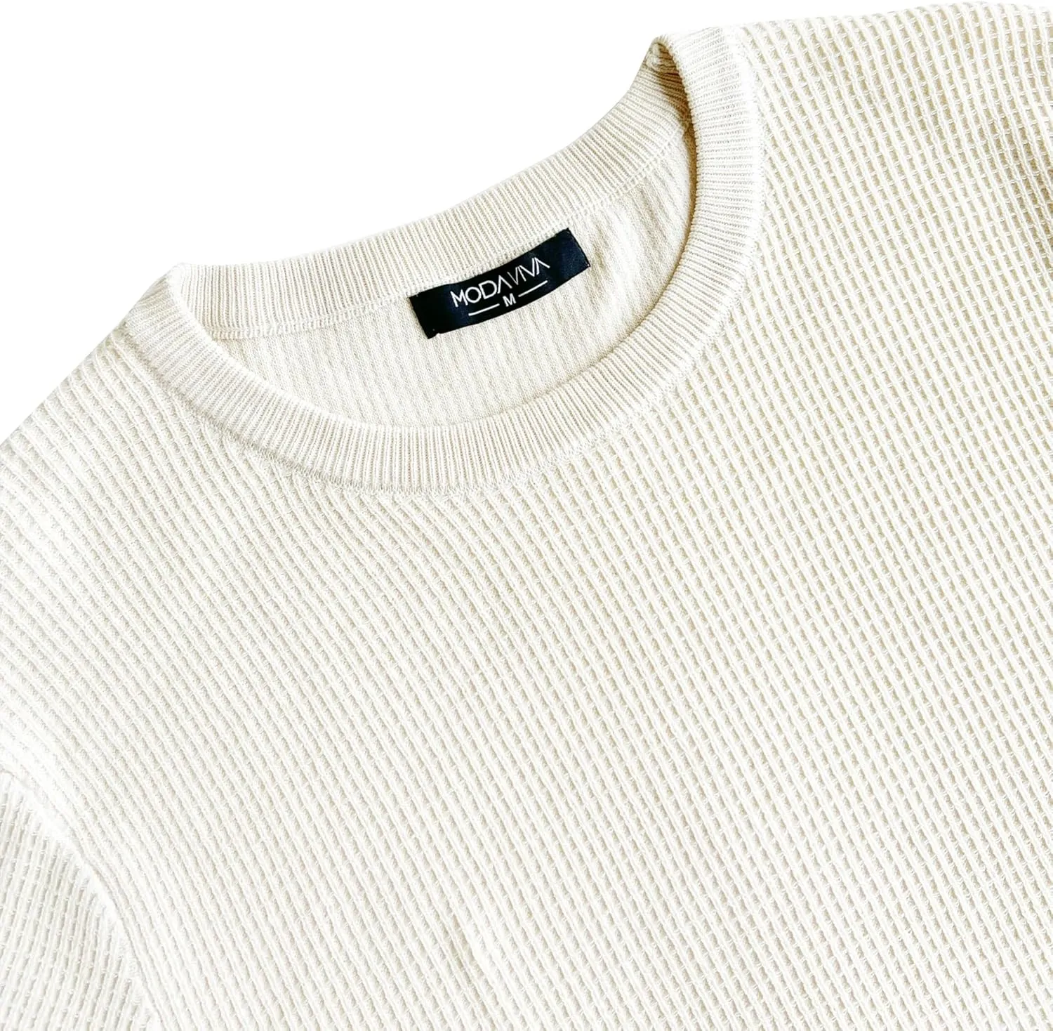 Men's Short Sleeve Knit T-Shirts Casual Crewneck Solid Waffle Texture Knit Shirt
