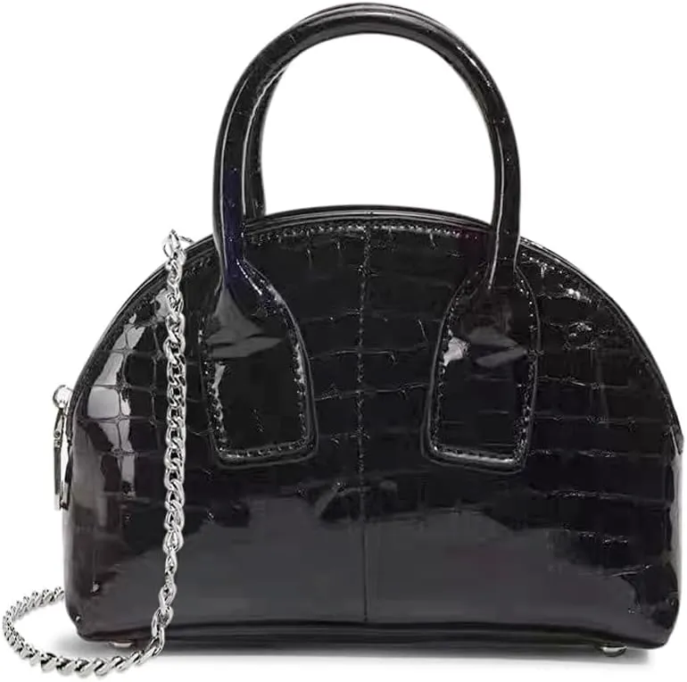 Mini Silver Crossbody Purse for Women Gold Purse Cute Small Top Handle Purses Pink Metallic Bag Shiny Chain Handbag