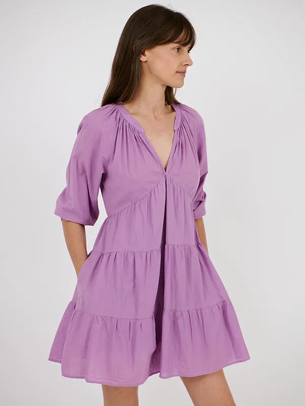 Nadia Dress in Villa Plum