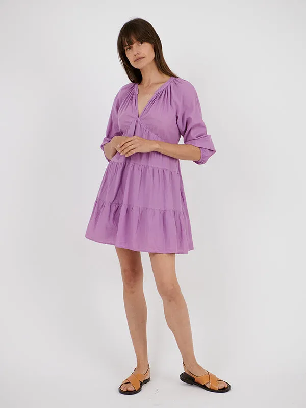 Nadia Dress in Villa Plum