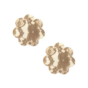 Neva Nude - Lace Petal Flower Pasties Nipple Covers O/S (Beige)