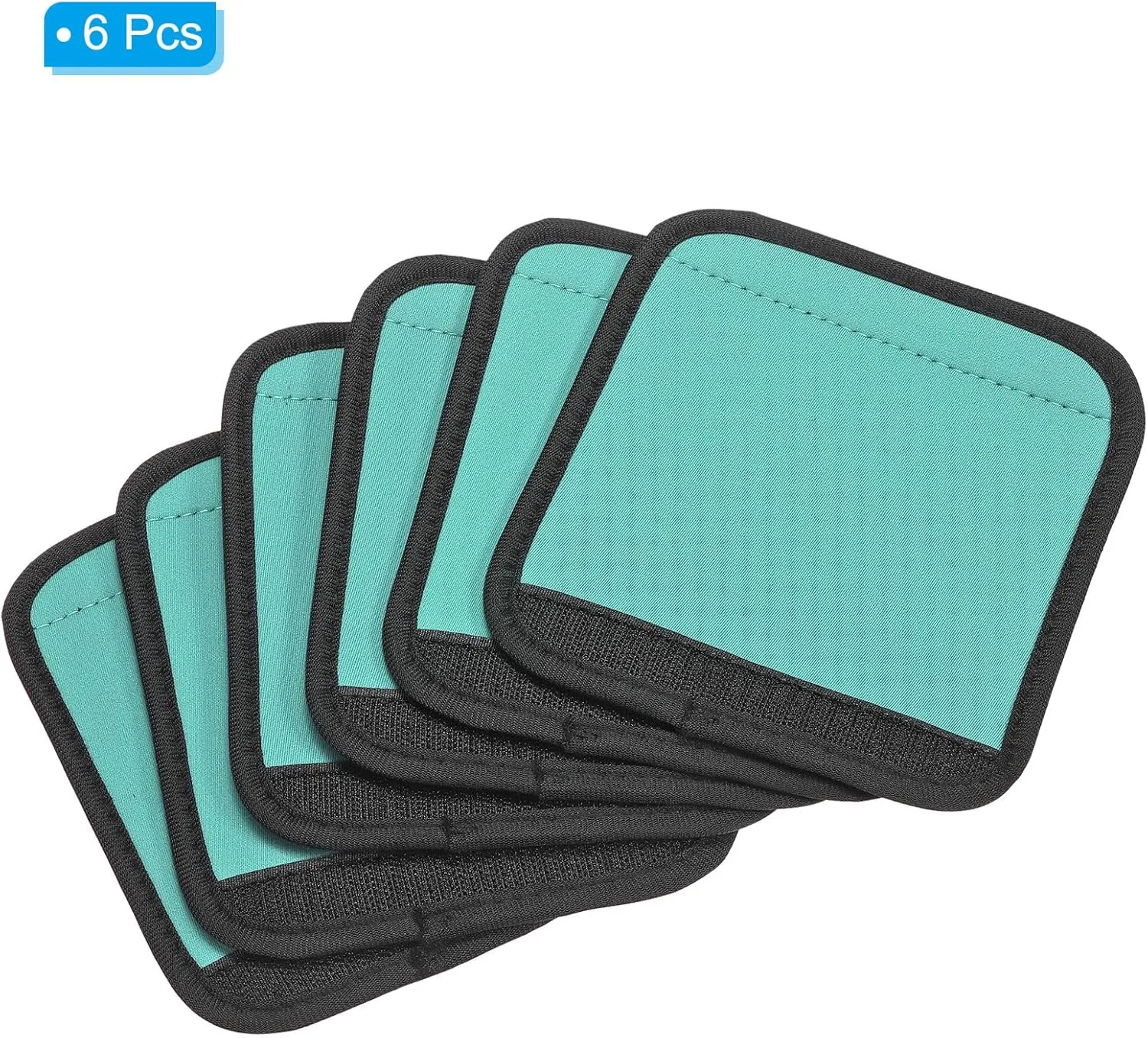 PATIKIL Luggage Handle Wrap, 6 Pack Neoprene Handbag Grip Cover Protector Identifier with Hook and Loop for Suitcase Grocery Shopping Bag, Lake Blue