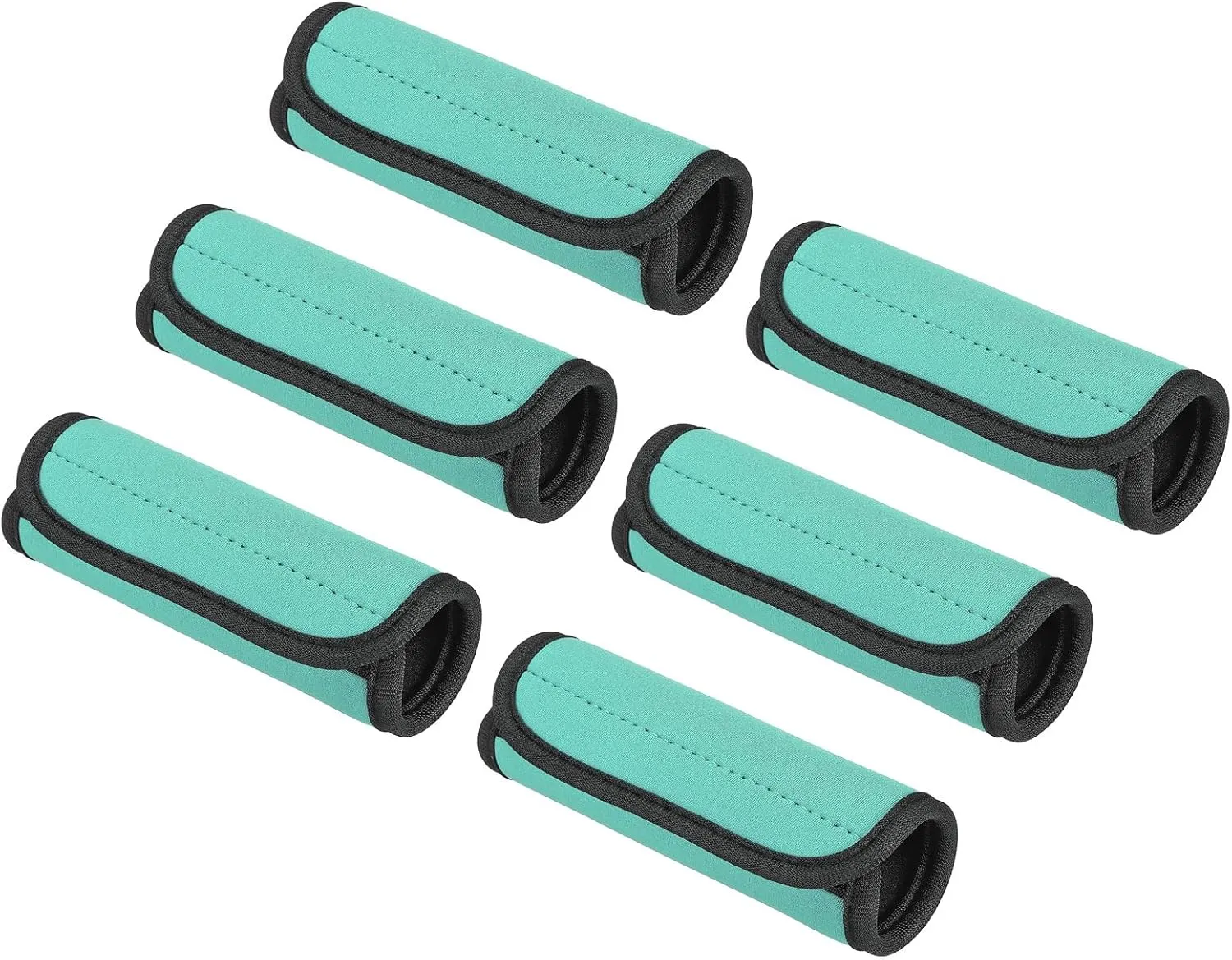 PATIKIL Luggage Handle Wrap, 6 Pack Neoprene Handbag Grip Cover Protector Identifier with Hook and Loop for Suitcase Grocery Shopping Bag, Lake Blue
