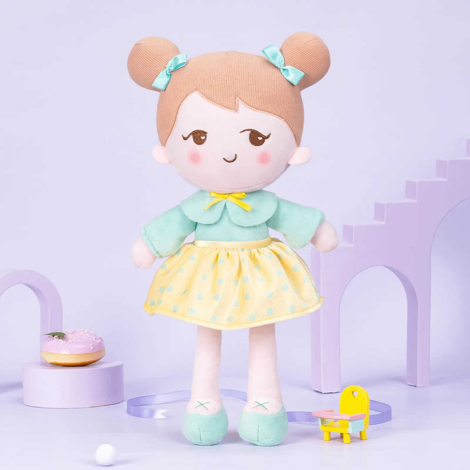 Personalized Playful Light Green Doll