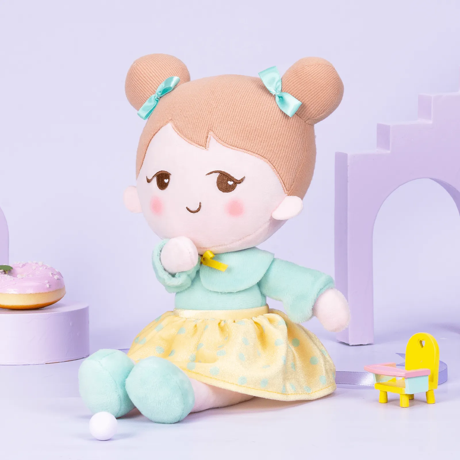 Personalized Playful Light Green Doll