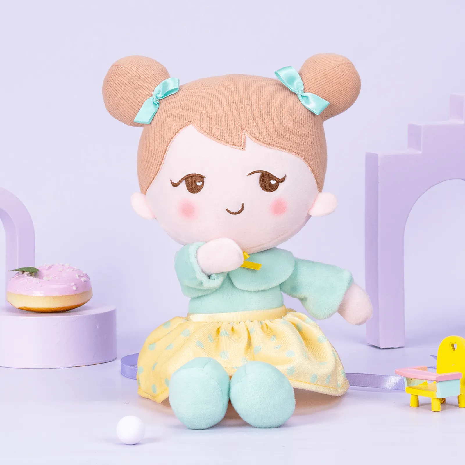 Personalized Playful Light Green Doll