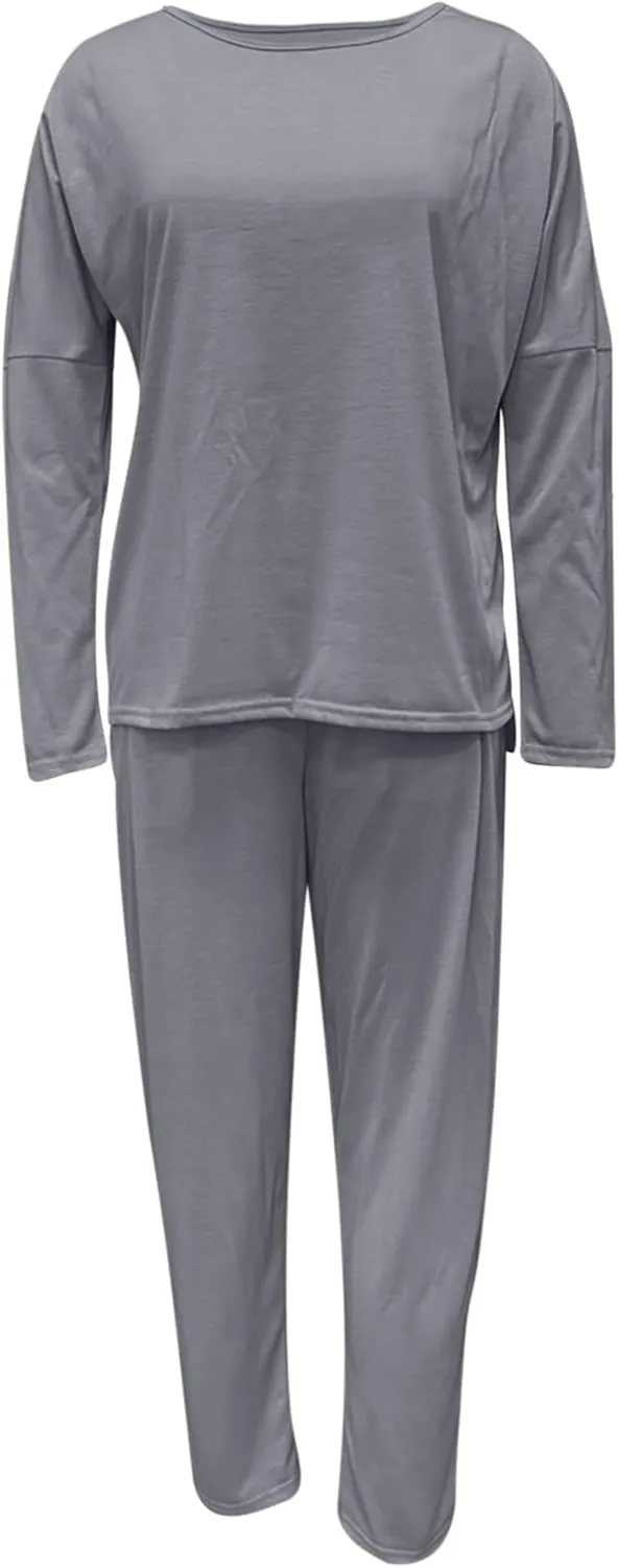 Plus Size Women Lounge Sets 2 Piece Outfits Irregular Y2K Baggy Plain Suits Sweatshirt Harem Pants Vacation Suits