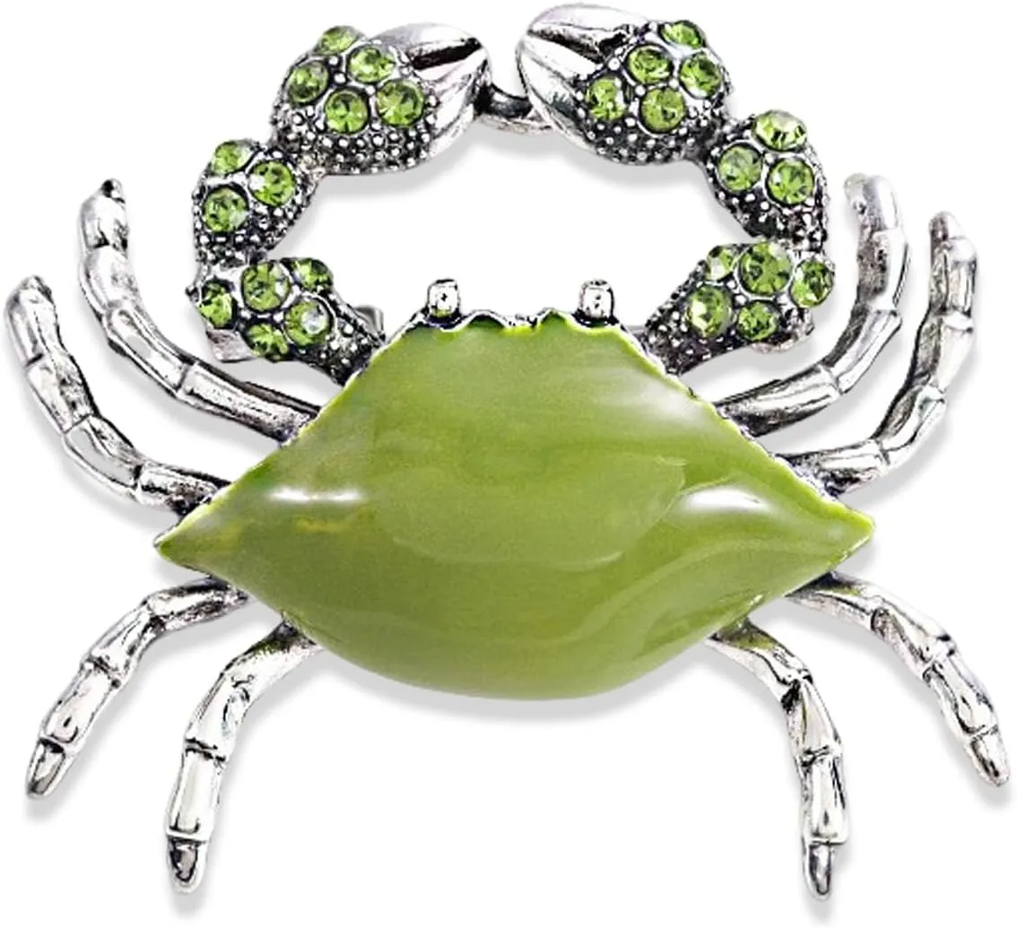 Pretty Gold Crystal Animal Brooches Pins Elegant Full Shining Rhinestone Crab Brooch Novelty Funny Pins Fashion Jewelry Brooches Accessories for Women Girl